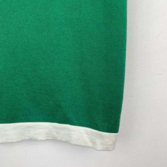 Hermès Green Cotton Knit Short-Sleeve Sweater With White Trim Round Neck Made In - Picture 5 of 8